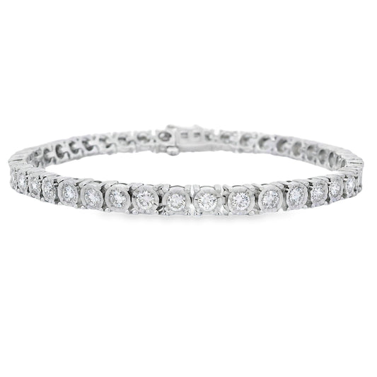 Pulsera tenis de plata esterlina con diamantes de laboratorio