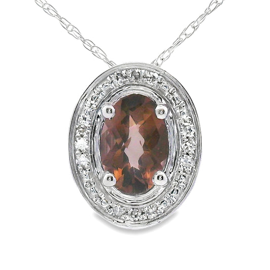 Colgantes de moda de cuarzo y diamantes de 0,40 ct Oro blanco de 10 KT