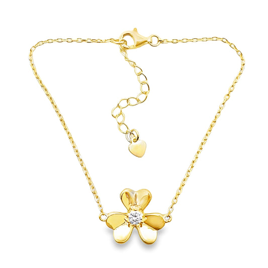 Pulsera de Circonita Cúbica Natural de Plata de Ley