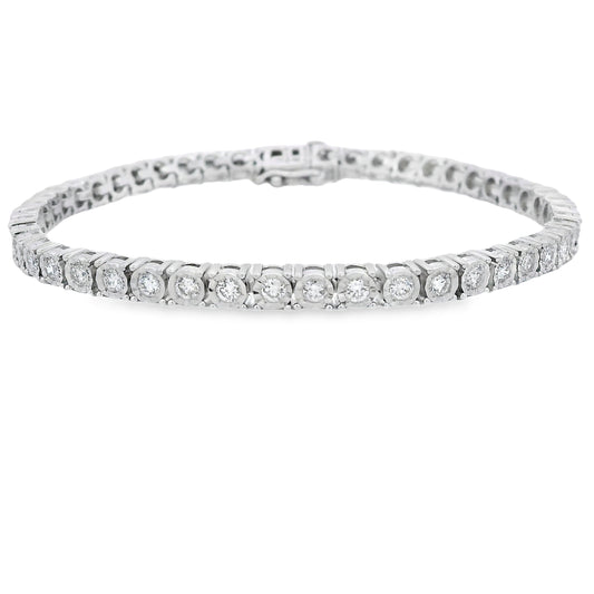 Pulsera tenis de plata esterlina con diamantes de laboratorio