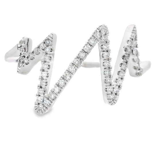 Anillo de diamante de .15 ct en oro blanco de 14 kt