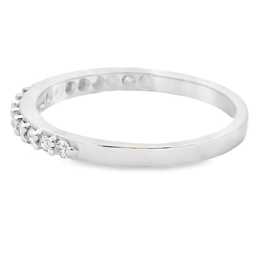 Auténtico anillo de boda con diamantes de 0,25 ct en oro blanco de 14 K