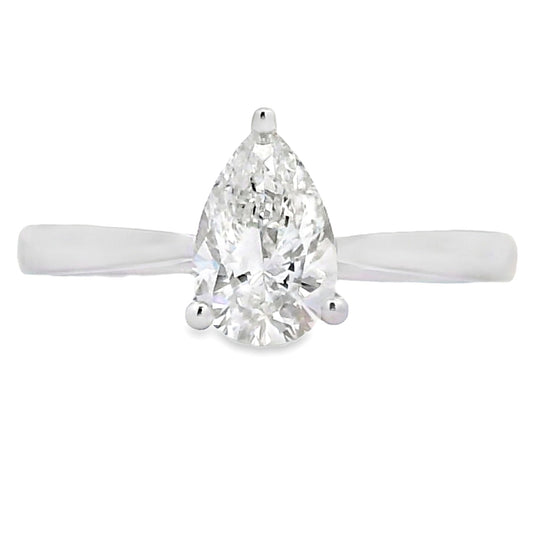 Diamante natural de 1.00 ct, cultivado en laboratorio, en oro blanco de 10 kt