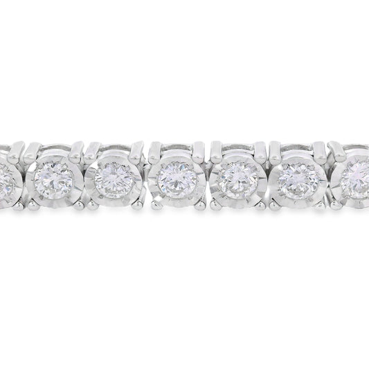 Pulsera tenis de plata esterlina con diamantes de laboratorio