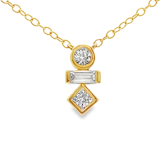 Colgantes de moda de diamantes cultivados en laboratorio, oro amarillo de 10 quilates