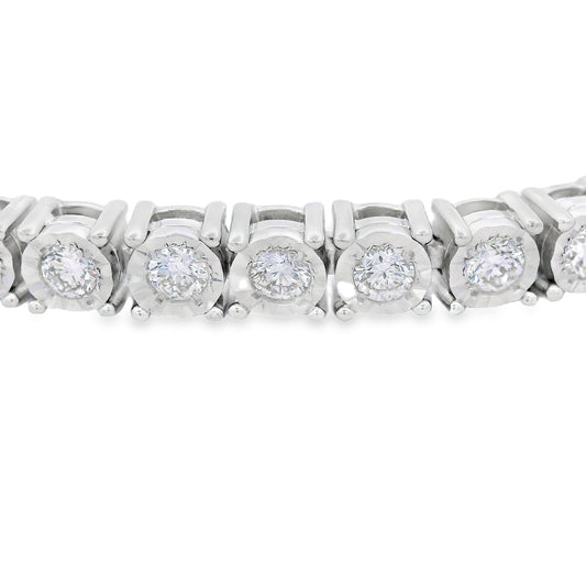 Pulsera tenis de plata esterlina con diamantes de laboratorio
