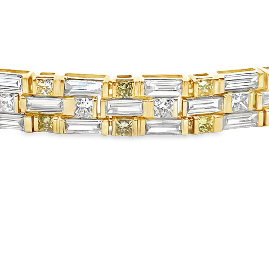 Pulsera de tenis de oro amarillo de 14 quilates con diamantes cultivados en laboratorio
