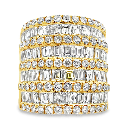 Anillo de Diamantes de 6.65ct Oro Amarillo de 18kt