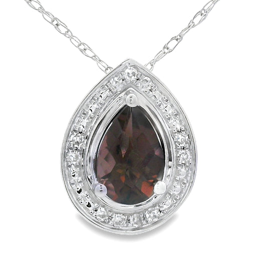 Colgantes de moda de cuarzo y diamantes de 0,39 qt, oro blanco de 10 kt