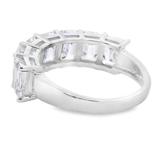 Anillos de banda de moda de diamantes cultivados en laboratorio, oro blanco de 14 K.
