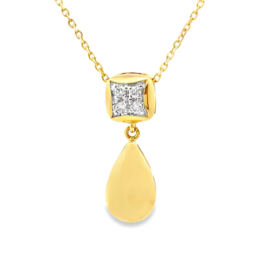 Colgantes de moda con diamantes de .04ct en oro amarillo de 10kt
