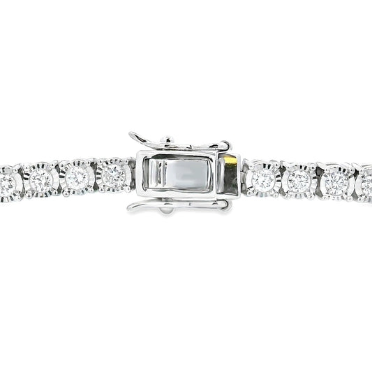 Pulsera tenis de plata esterlina con diamantes de laboratorio