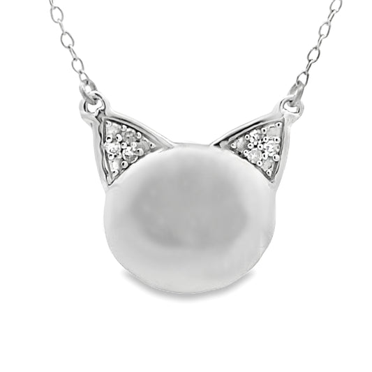 Colgante de animal con diamante natural de 0,05 ct en plata de ley