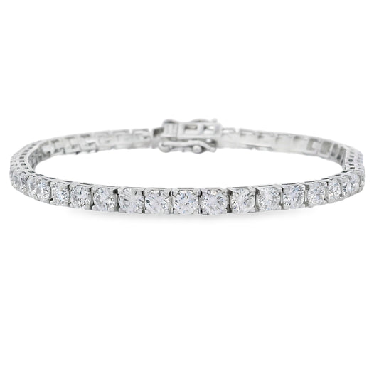 Pulsera tenis de plata esterlina con diamantes de laboratorio