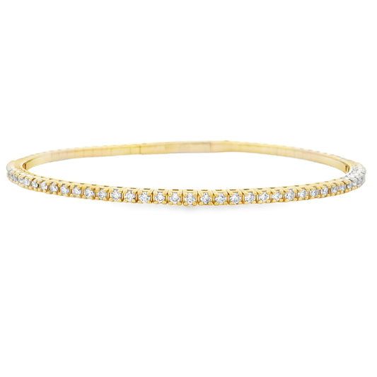 Pulsera de oro amarillo de 14 quilates con diamantes de 1,00 ct