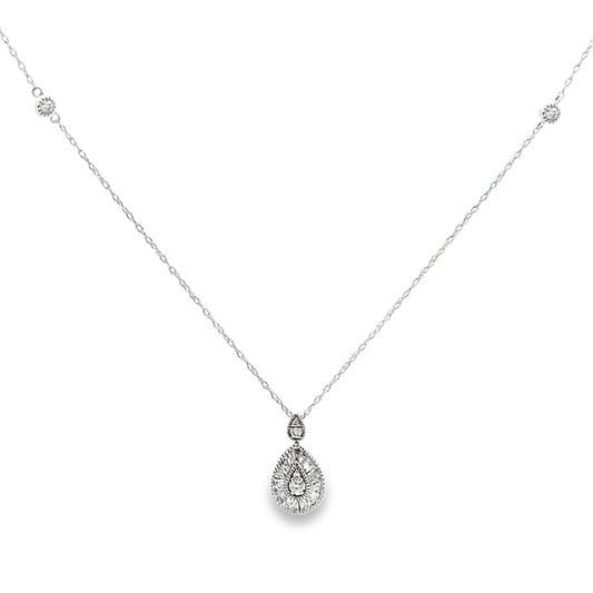 Colgantes de moda genuinos de diamante de .32 ct en oro blanco de 14 kt