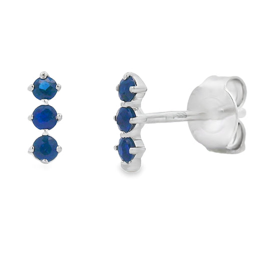 Pendientes de Zafiro natural de 0,21 ct en Oro Blanco de 14 kt