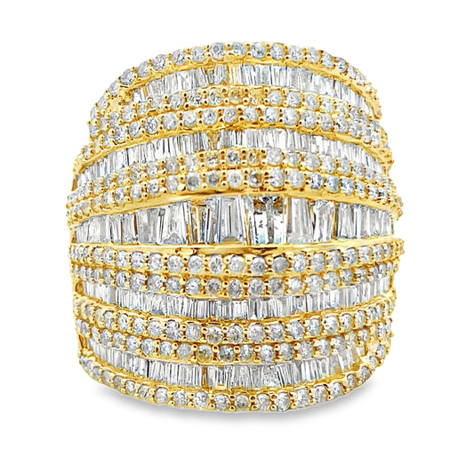 Anillo de diamante de 2,75 ct de oro amarillo de 14 K