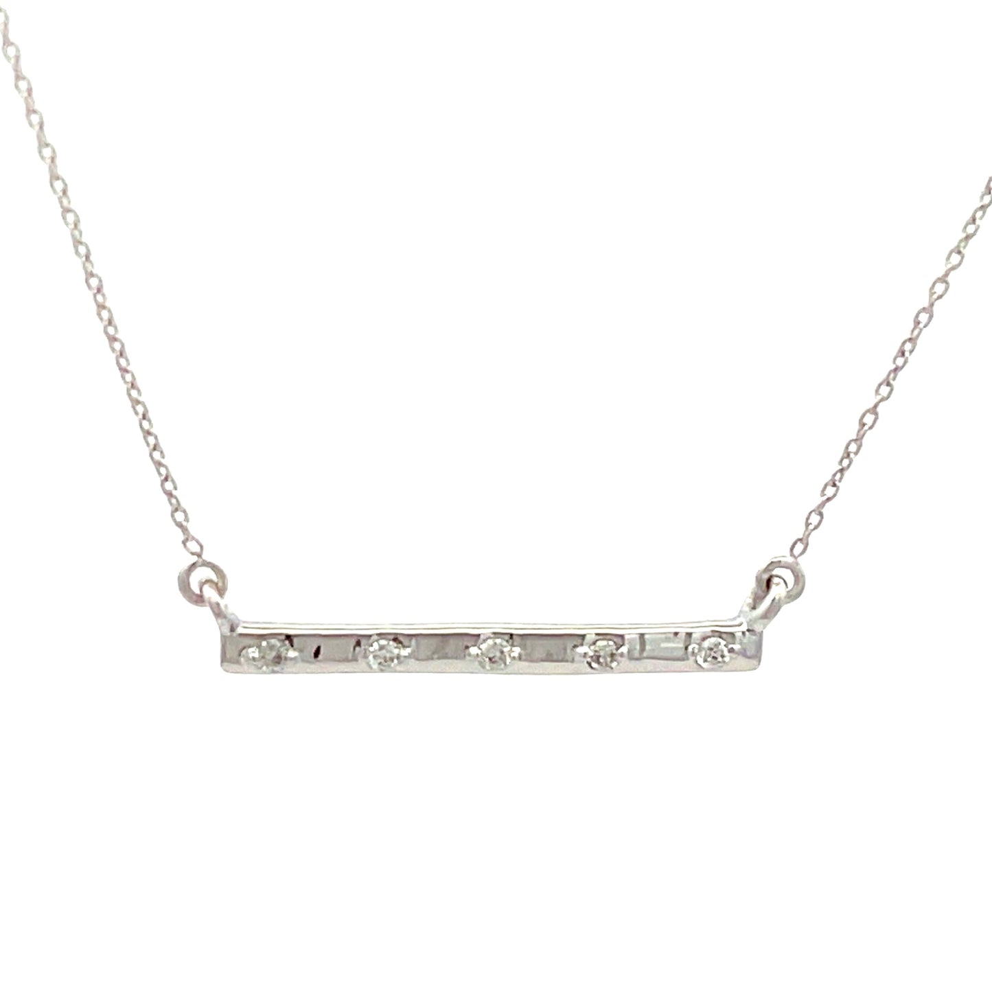 Colgantes de moda con diamante de 0,05 ct de oro blanco de 14 kt