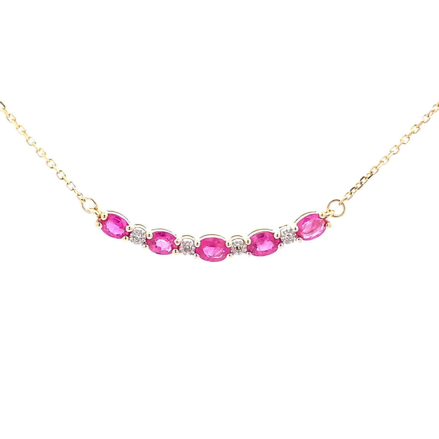 Colgantes de moda de rubí y diamante de .73 ct en oro amarillo de 10 kt
