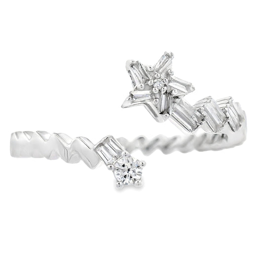 Anillo de oro blanco de 14K con diamante de 0,17 qt.