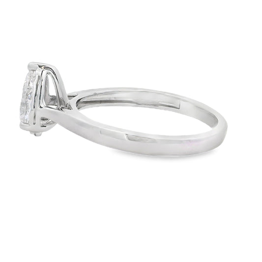 Diamante de laboratorio auténtico de .75ct en oro blanco de 10kt