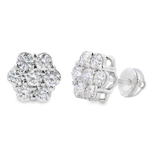 Aretes de diamantes cultivados en laboratorio de 1,87 ct, plata esterlina