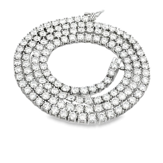 Collar tenis de moissanita de 15,14 ct de plata de ley