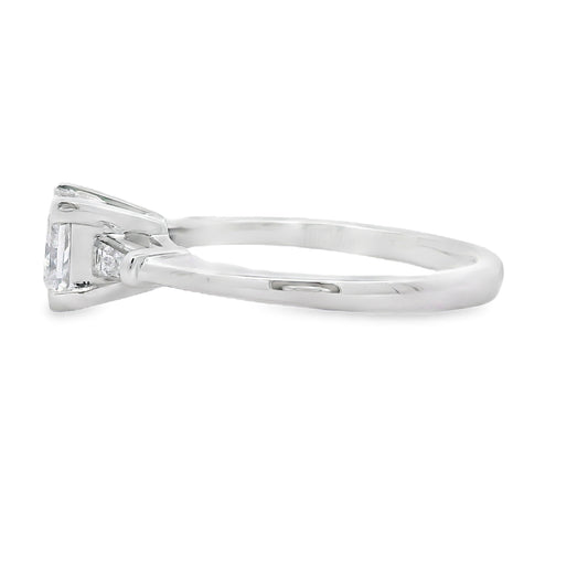 Diamante de laboratorio auténtico de 1,12 qt en oro blanco de 10 kt