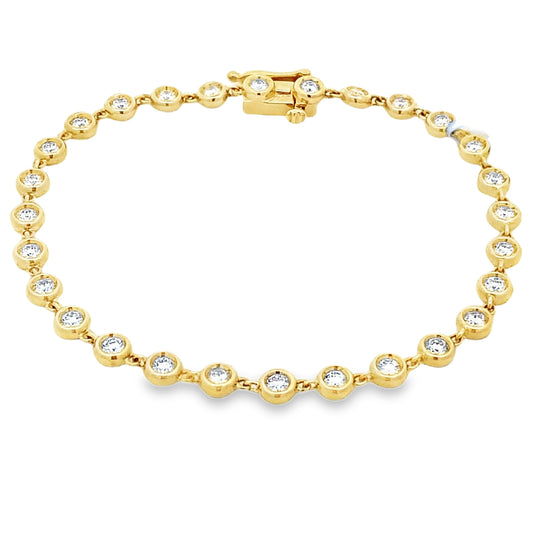 Pulsera con diamante cultivado en laboratorio de 1,50 ct, oro amarillo de 10 kt