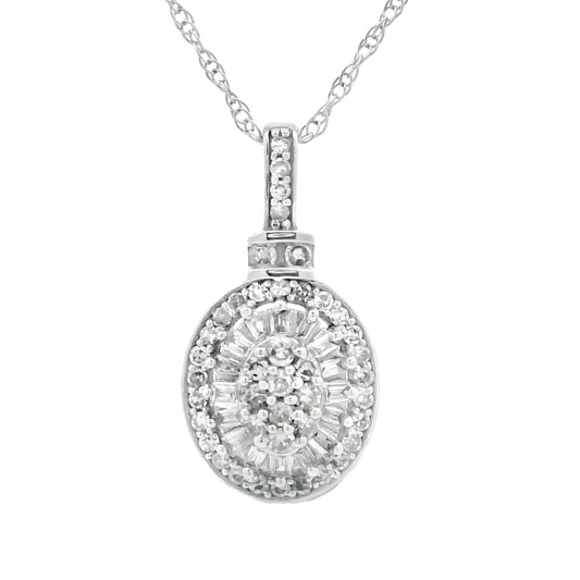 Colgantes de moda de diamante de 0,25 ct Oro blanco de 10 KT