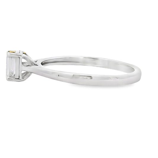 Diamante cultivado en laboratorio de 0,25 ct. Oro blanco de 10 qt.