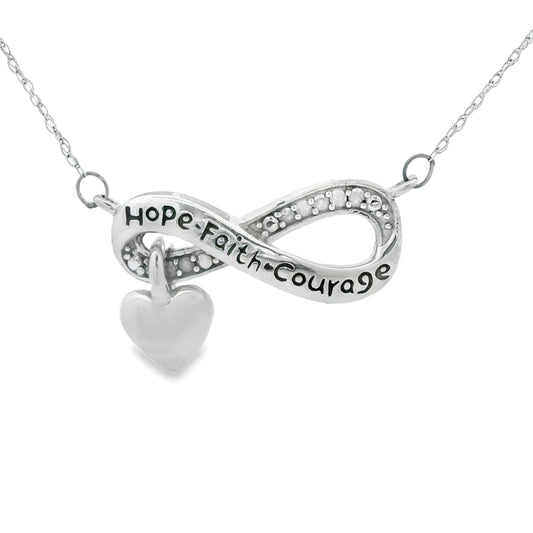Colgante religioso de cruz con diamante de .04ct de plata de ley