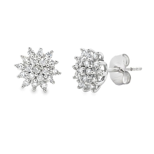 Pendientes de Diamante Creado en Laboratorio de .33ct en Oro Blanco de 10kt