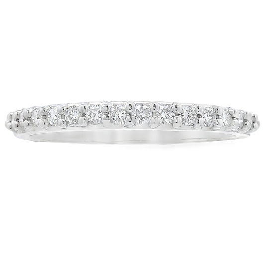 Anillo de boda con diamante natural de .25 ct, oro blanco de 14 kt