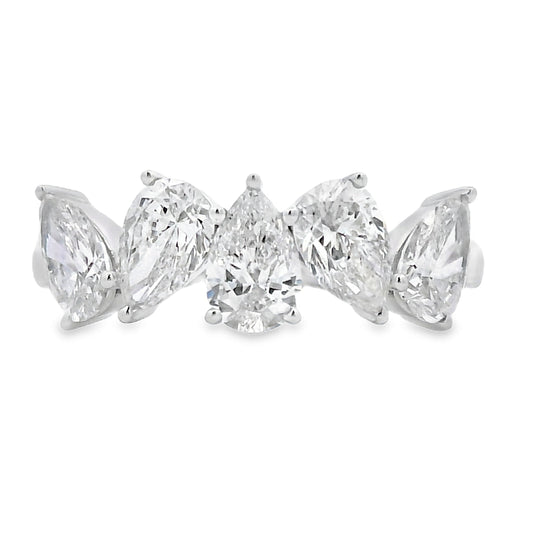 Anillo de boda con diamante cultivado en laboratorio de oro blanco de 10 KT