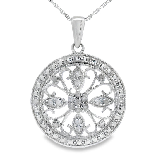 Colgantes de moda de plata de ley con diamantes naturales de 0,25 ct