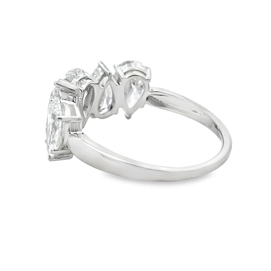 Anillo de boda con diamante cultivado en laboratorio de oro blanco de 10 KT
