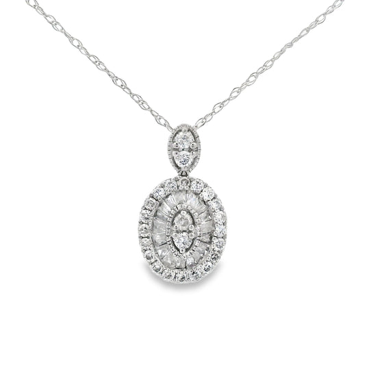Colgantes de moda de oro blanco de 14K con diamantes naturales de .35ct