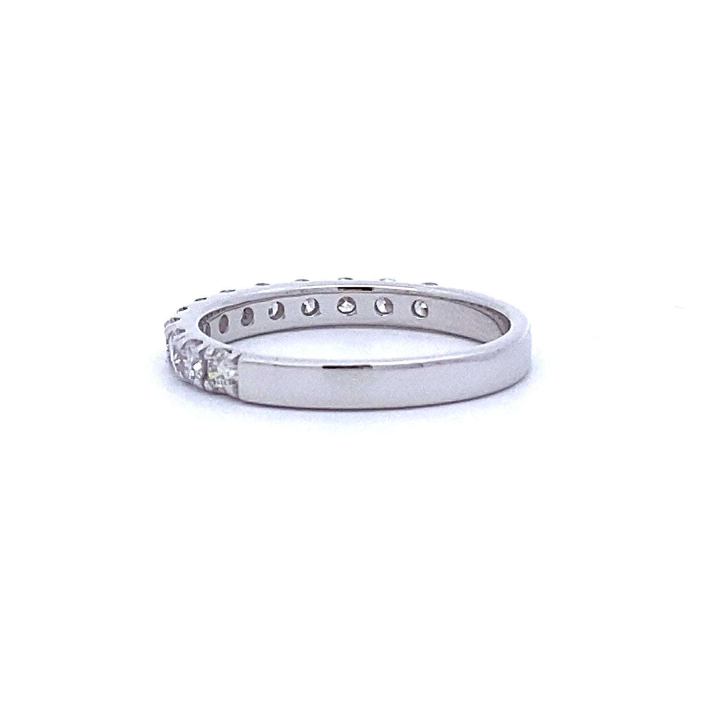Anillo de boda con diamante de 0,75 ct de oro blanco de 14 kt