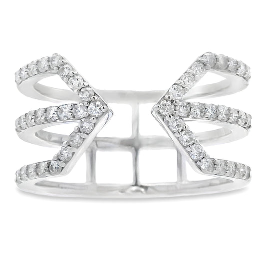 Anillo de diamante de 0,50 ct de oro blanco de 10 kt