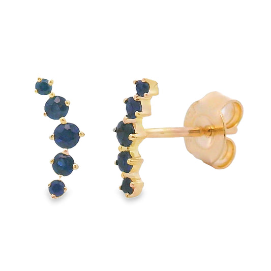 Pendientes de zafiro de 0,24 ct en oro amarillo de 14 K