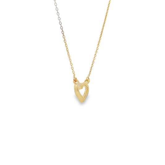 Colgante Corazón de Amor con Diamante de .03ct en Oro Amarillo de 14kt