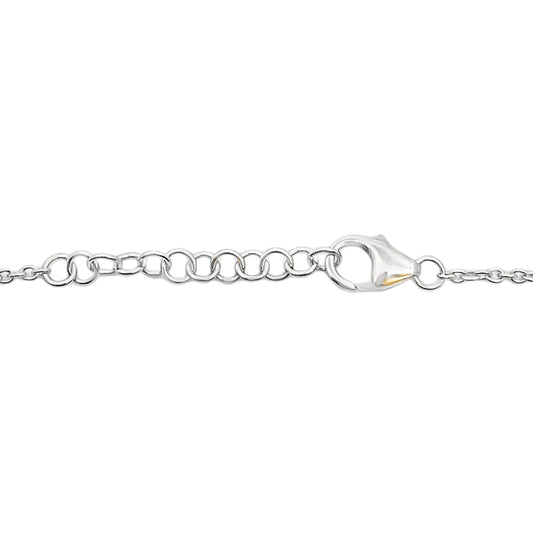 Pulsera de diamante de 0,10 ct en oro blanco de 14 kt