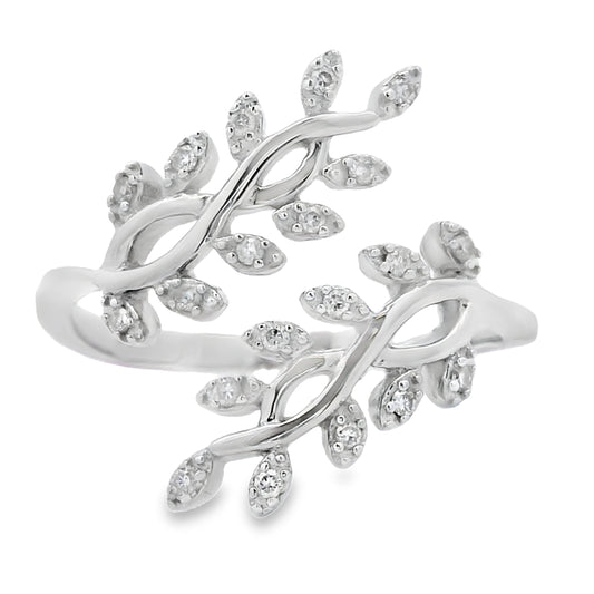 Anillo de plata de ley con diamante de .10 ct