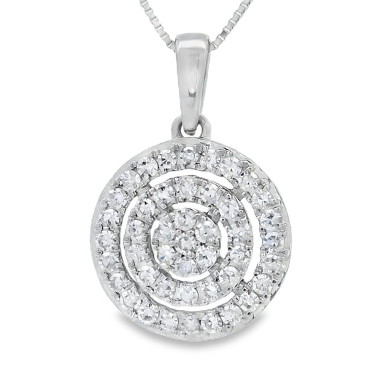 Colgantes de moda con diamantes cultivados en laboratorio, oro blanco de 14 quilates