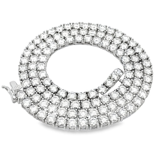 Collar de tenis de moissanita de 39,98 ct en plata de ley
