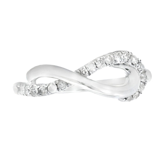 Anillo de plata de ley con diamante natural de 0,21 ct