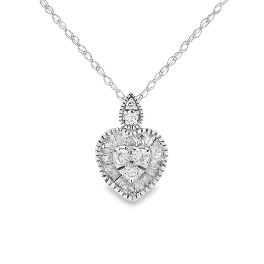 Colgantes de moda con diamante de .31 ct en oro blanco de 14 K
