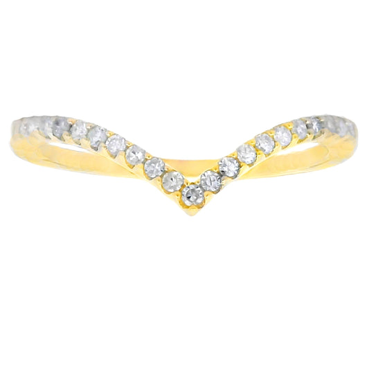 Anillos de banda de moda de diamantes de .14 qt en oro amarillo de 14 kt